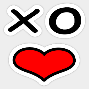 Funny love face -  black and red. Sticker